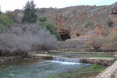 4S3A7190 The source of the Hermon stream in Galilee, Israel Stock Photos