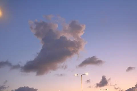 4S3A8402 Cloudscape, Colored Clouds at Sunset near the Ocean Foto stock