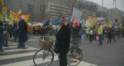 4th Annual Women’s Protest March On DC With The White House Stock Footage 123561893