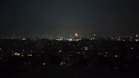 4th of July 2021 Fly Over Inglewood, CA Stock Footage 158549549