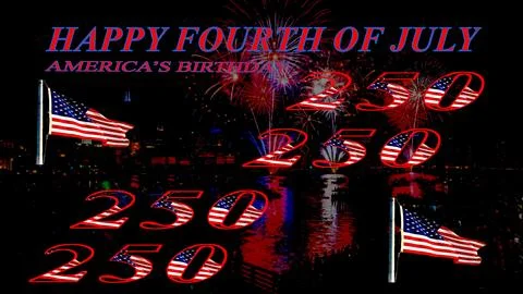 4th of July 250 Horizontal Stock Illustration