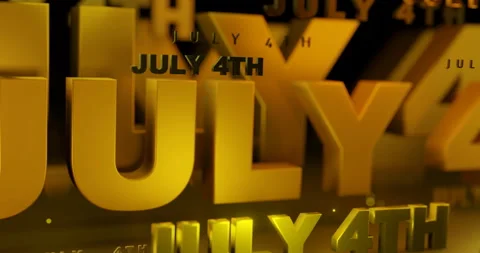 4th of July 3D TEXT,  AMERICAN Independence Background  (3D Render) Stock Footage 179510121