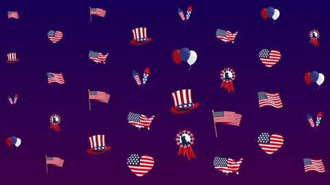 4th of July 8K pattern loop background 動画素材 157010551