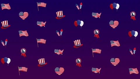 4th of July 8K wiggle pattern loop background 動画素材 157011570