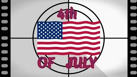 4th of July animated background in retro style Stock Footage 237757709