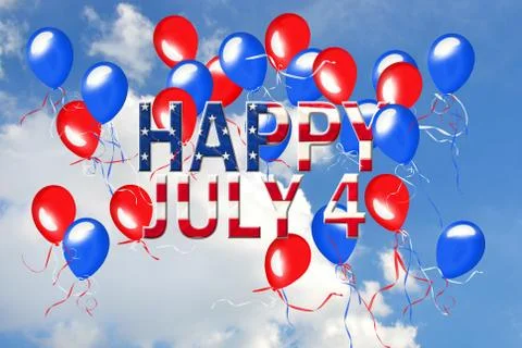 4th of July balloons Illustrazione stock