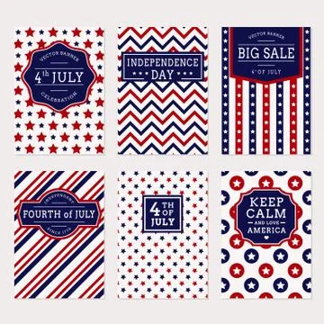 4th July banner set Illustrazione stock