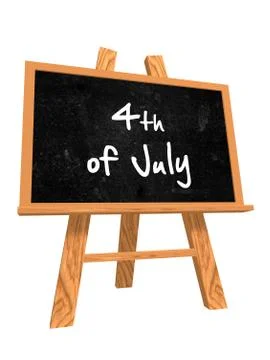 4th of july on blackboard Illustrazione stock