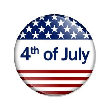 4th of july button Illustrazione stock