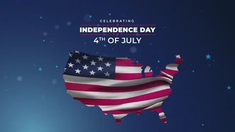 4th of july celebration background with map and flag Video stock 244808490