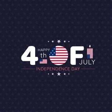 4th of July Celebration with Flag Text and Decorative Stars 스톡 일러스트