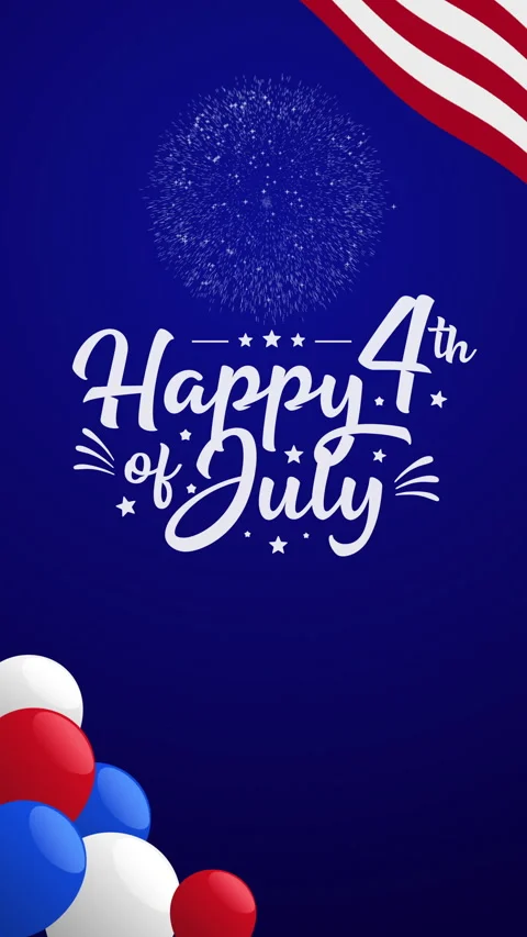 4th of july celebration text animation Stock Footage 332861665