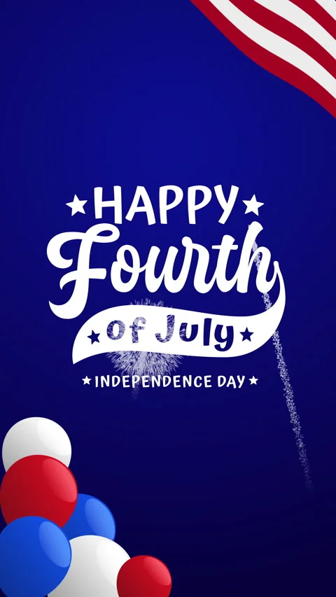 4th of july celebration text for independence day Stock Footage 333347496