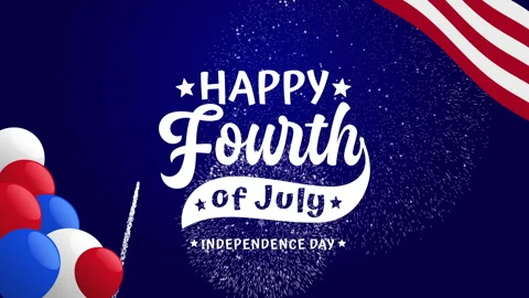 4th of july celebration text for independence day Stock Footage 333347503