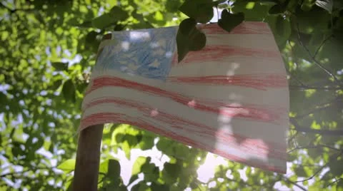 4th of July Child's Flag Vídeos de archivo 10857358