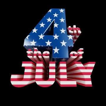 "the 4th of july" cool 3d render (isolated on black) Stock Illustration