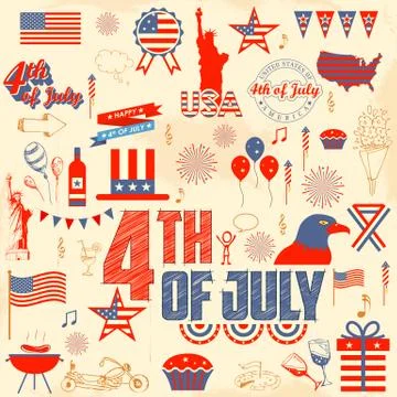 4th of July design element Stock Illustration