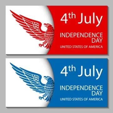 4th of July Design Objects, Element. Vector Set No. 1. Isolated on white. Illustrazione stock