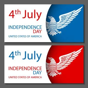 4th of July Design Objects, Element. Vector Set No. 1. Isolated on white. Stock Illustration