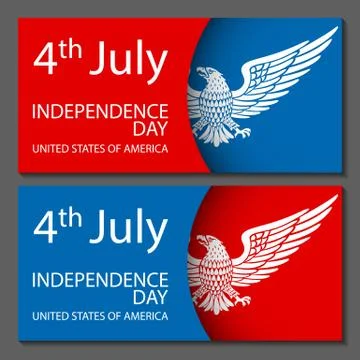 4th of July Design Objects, Element. Vector Set No. 1. Isolated on white. Stock Illustration