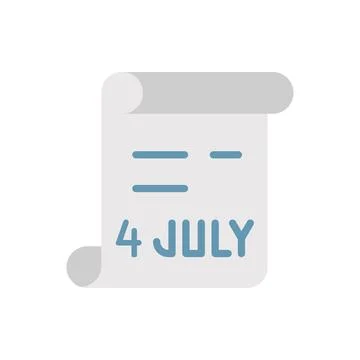 4th July document color icon Stock Illustration