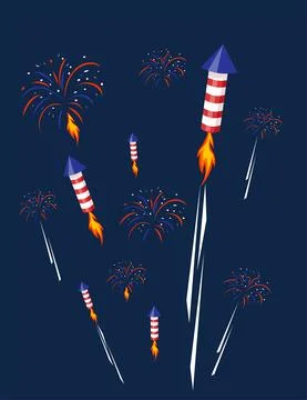 4th of July fire crackers Stock Illustration