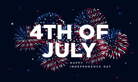4th of July fireworks background, Fourth of July celebration Stockillustratie