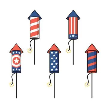 4th of July Fireworks Stock Illustration