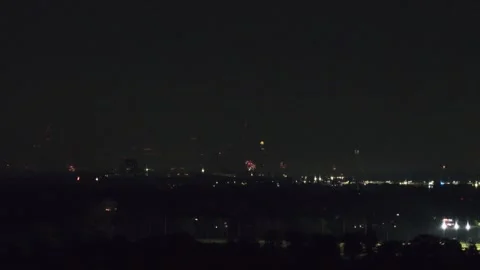 4th of July fireworks at night Stock Footage 313128562