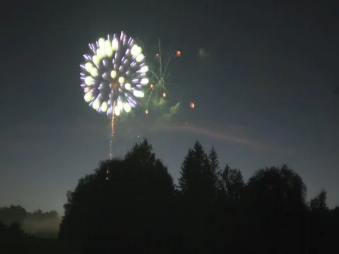 4th of July Fireworks Timelapse Stock Footage 81494204