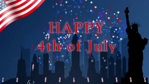 4th of July greeting card Stock Footage 156307644
