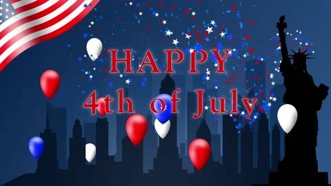 4th of July greeting card Stock Footage 156307655