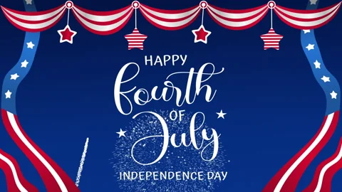 4th of july greeting for independence day Stock Footage 335552407