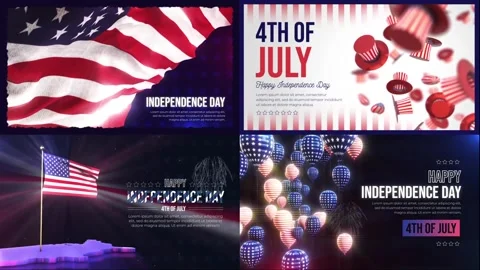 4th Of July Greeting Pack After Effects stock