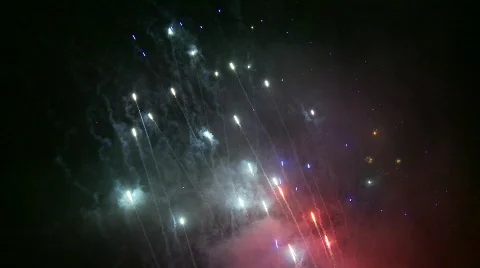 4th of July Ground Fireworks Stock Footage 341772