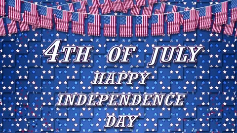 4th of july happy independence day greetings animation Stock Footage 310399324