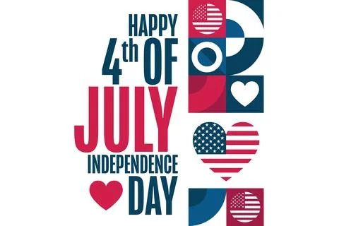 4th of July. Happy Independence Day. USA. Holiday concept. Template for bac.. Stock Illustration