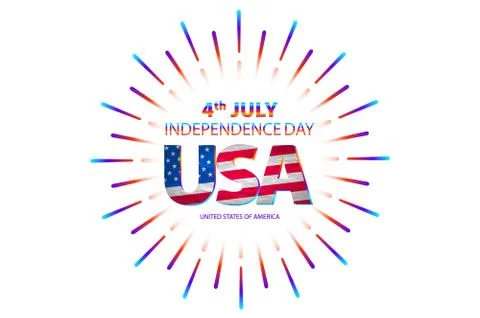 4th of July independence day background. Independence day concept. 4th July.. Stock Illustration