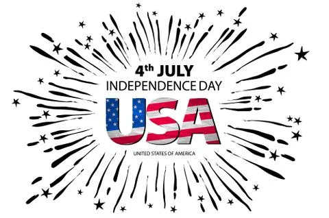 4th of July independence day background. Independence day concept. 4th July.. Stock Illustration