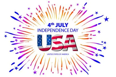 4th of July independence day background. Independence day concept. 4th July.. Stock Illustration
