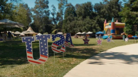 4th of July, Independence Day, Fourth of July background, poster with USA flag Stock Footage 289773926