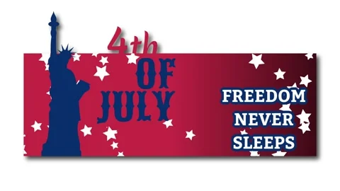 4th of July independence day greetings with falling down stars Stock Footage 237757698