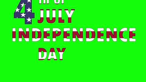  4Th Of July, Independence Day Text And American Flag  Vidéo 154040081
