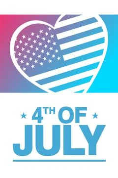 4th of July. Independence Day. Vector illustration. Holiday poster. Illustrazione stock