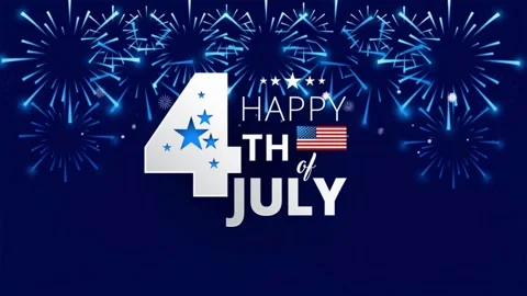 4th of July loopable animation video background with fireworks in the night sky Video stock 310020067