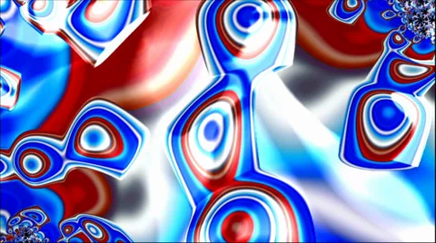 4th of July Red White &amp; Blue Looping Fractal Background (bubbles) Stock Footage 39911378