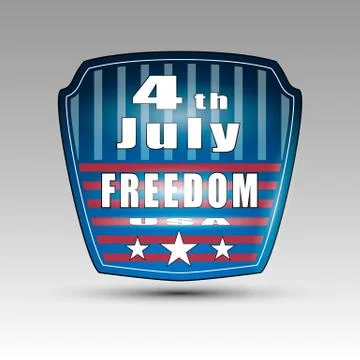 4th July shield symbol Stock Illustration