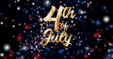 4th of July Sparkles With Text Stock Footage 108144453