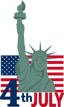4th of july Statue of Liberty Stock Illustration