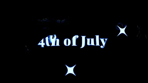 4th of July text animation with star ornaments and water effects Stock Footage 337392670